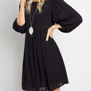 Maurices Black Baby Doll Balloon Sleeve Dress